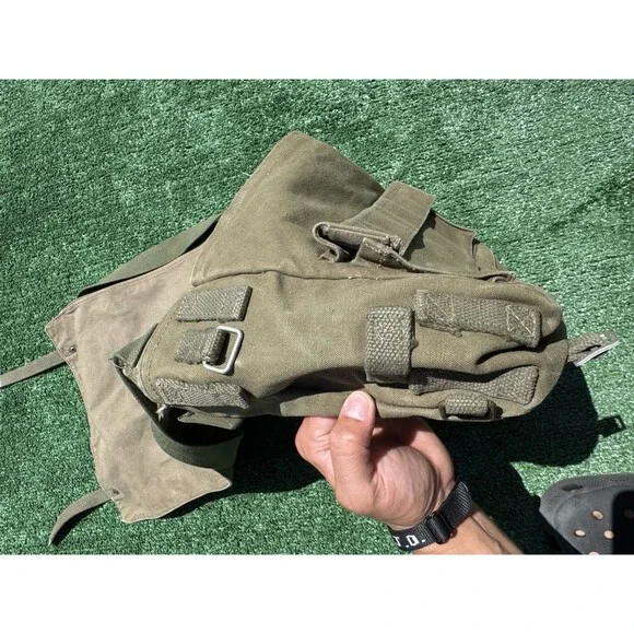 West German Combat Pack Large Musette Bag Bundeswehr Distressed 1961 Original